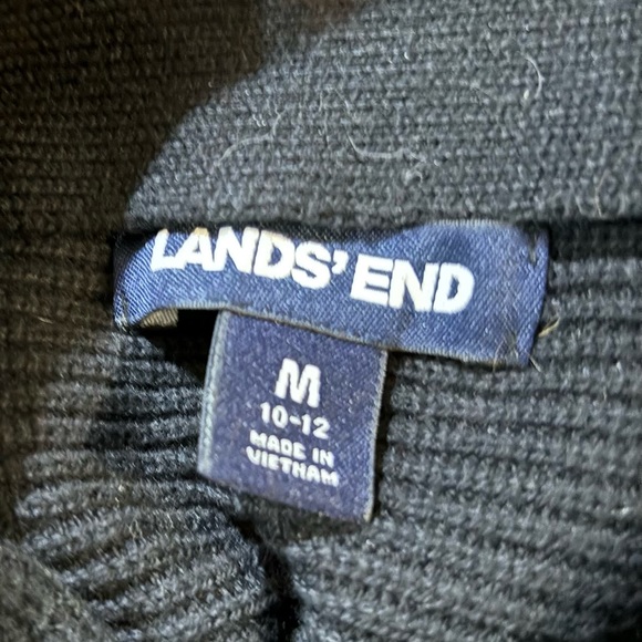 Lands’ End Black Funnel Neck Sweater, Size M - Picture 6 of 9